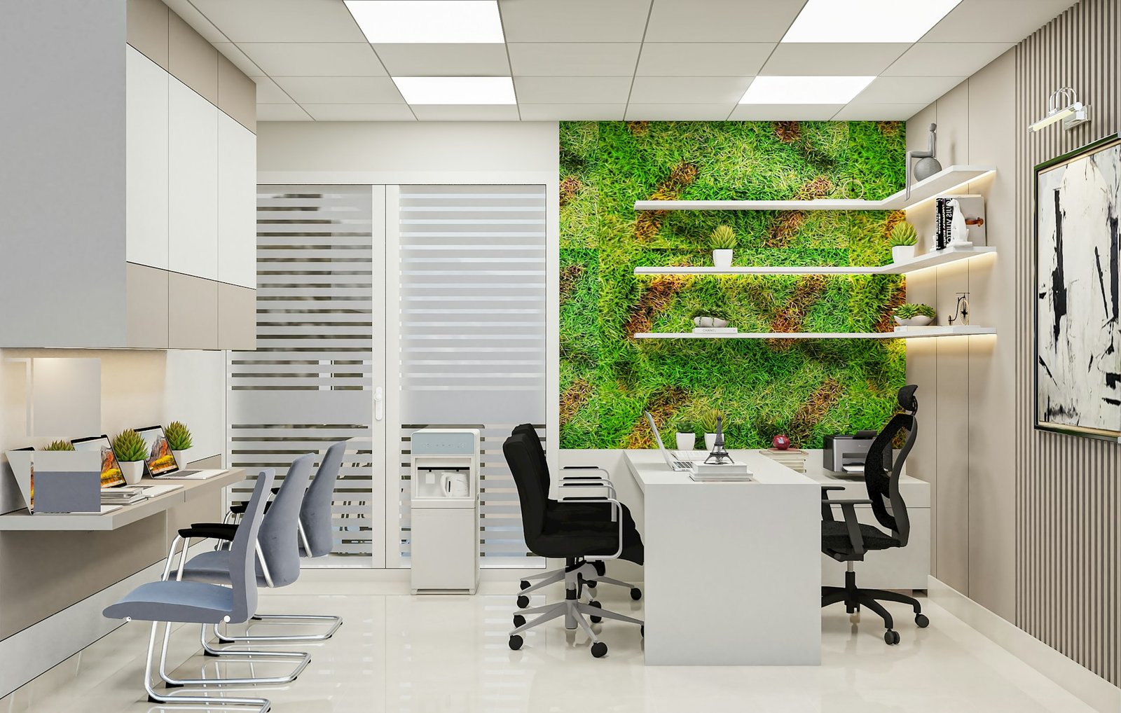 Considered, well-designed workspace reflecting brand consistency